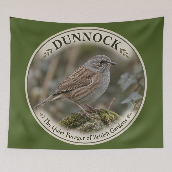 Item preview, DUNNOCK   – The Quiet Forager of British Gardens designed and sold by The Digital Compass.