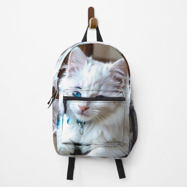 Item preview, Animals - White Cat with Blue Eyes, Elegant Feline Portrait designed and sold by World-Pets.