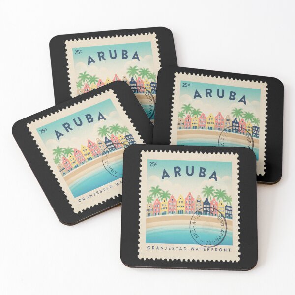 Item preview, Aruba Oranjestad Dutch Gable Waterfront Stamp Sticker designed and sold by stickercuffs.