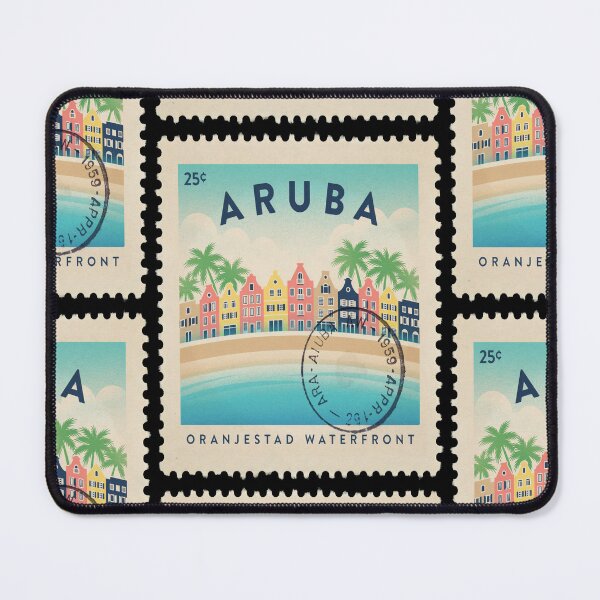 Item preview, Aruba Oranjestad Dutch Gable Waterfront Stamp Sticker designed and sold by stickercuffs.