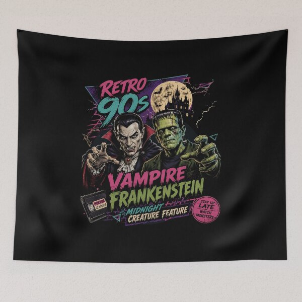 Item preview, Retro 90s Vampire Midnight Creature Feature Design – Vintage Horror T-Shirt designed and sold by Artimax-Studio.