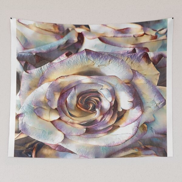 Item preview, Impressionist Vintage Lavender and Muted Gold Rose Macro Digital Painting designed and sold by BalkanBloom.
