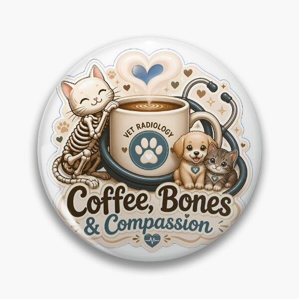 Item preview, Coffee, Bones & Compassion | Cute Veterinary Radiology Coffee Lover Design designed and sold by Bettybee00.
