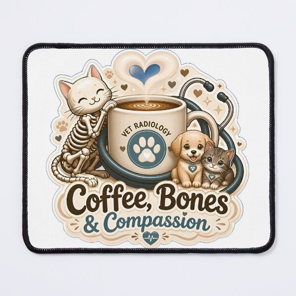 Item preview, Coffee, Bones & Compassion | Cute Veterinary Radiology Coffee Lover Design designed and sold by Bettybee00.