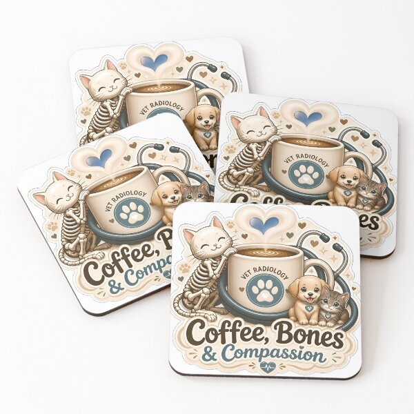 Item preview, Coffee, Bones & Compassion | Cute Veterinary Radiology Coffee Lover Design designed and sold by Bettybee00.