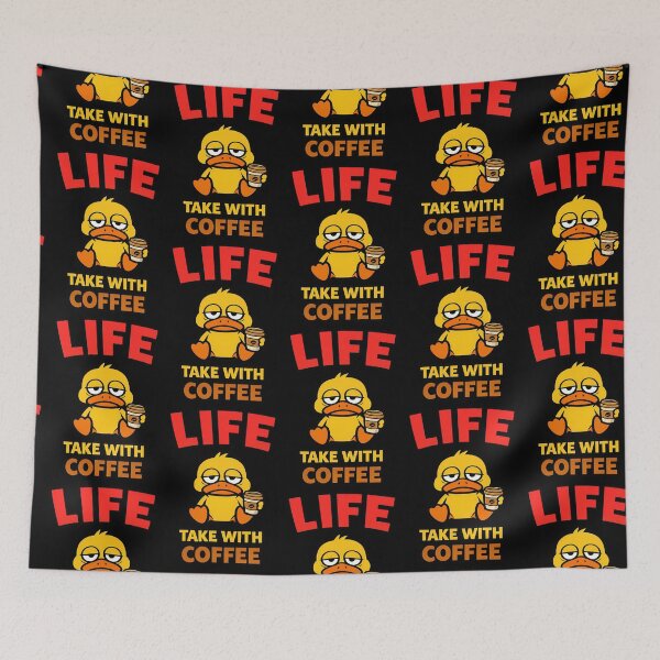 Item preview, Life Take With Coffee Funny Tired Duck Coffee Humor designed and sold by TeeTimeTreasure.