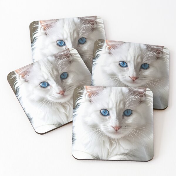 Item preview, Animals - White Cat with Blue Eyes, Serene and Elegant Portrait designed and sold by World-Pets.