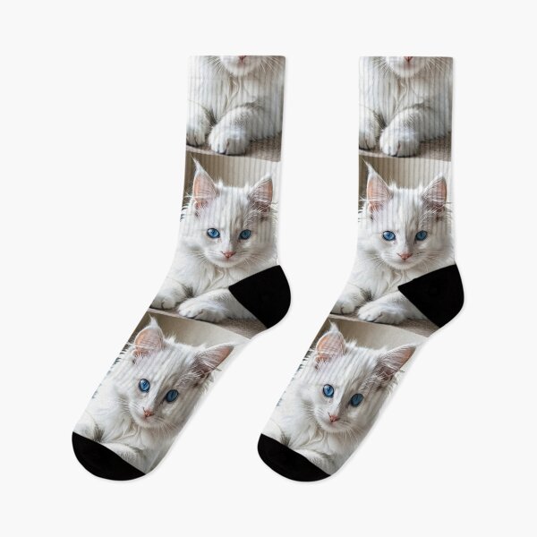 Item preview, Animals - White Cat with Blue Eyes, Serene and Elegant Portrait designed and sold by World-Pets.
