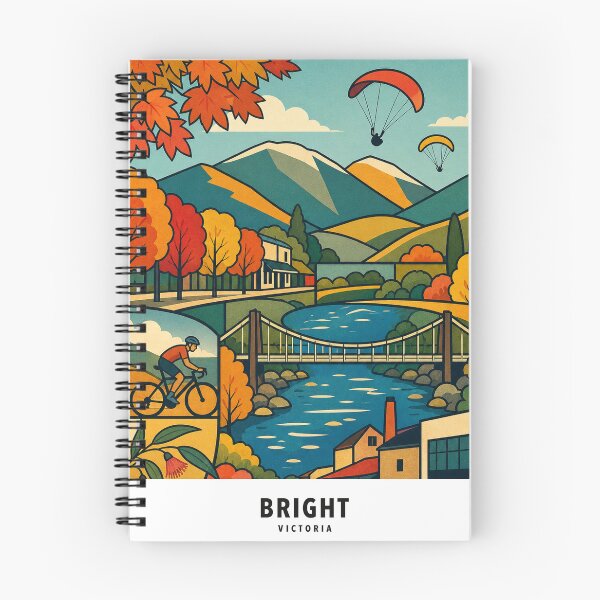 Item preview, Bright Ovens River Autumn Alps Cycling Collage designed and sold by Print My Town.