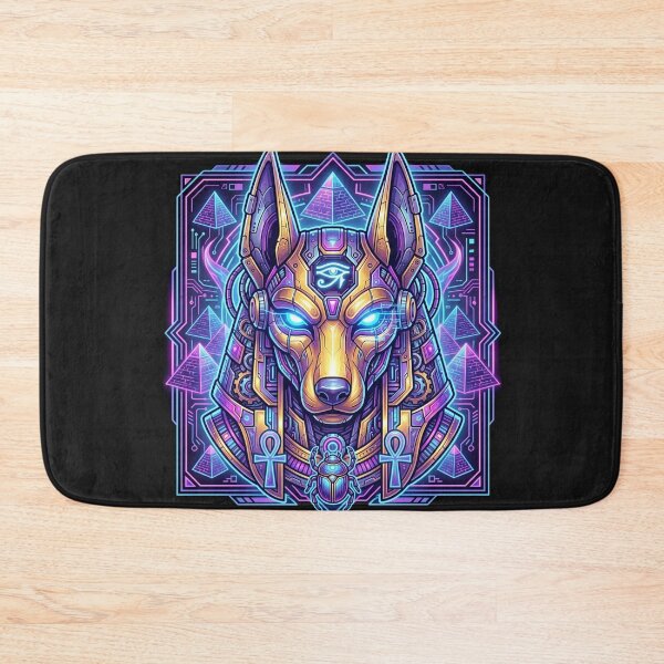 Item preview, Neon Cyberpunk Anubis - Futuristic Cyber Egypt God Art designed and sold by alalame.