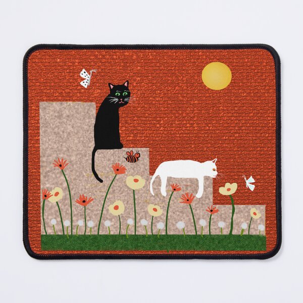 Item preview, Black and White Cats in a Garden designed and sold by Elaine M Hayward .