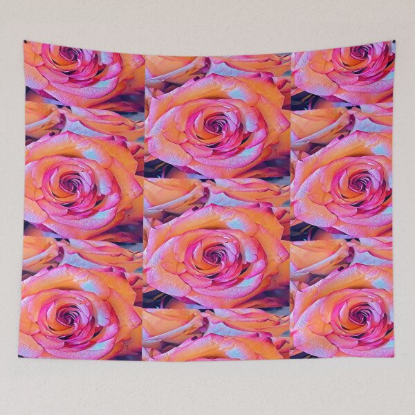 Item preview, Impressionist Sunset Pink and Orange Rose Macro Digital Painting designed and sold by BalkanBloom.