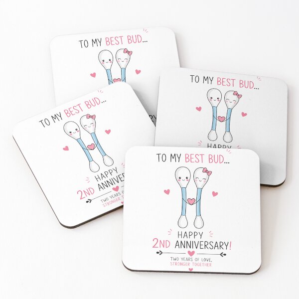 Item preview, Funny 2nd Anniversary Card | Cotton Anniversary Card | To My Best Bud Second Wedding Anniversary designed and sold by Aesthetic-Avenue.