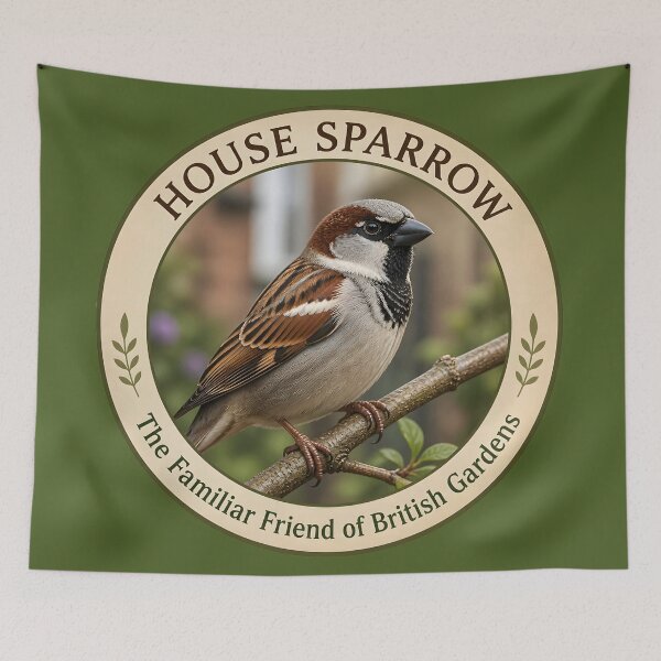 Item preview, HOUSE SPARROW  – The Familiar Friend of Every Garden designed and sold by The Digital Compass.