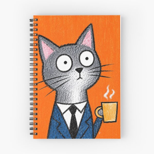 Item preview, Monday Morning Business Cat — Funny Suit & Coffee Illustration designed and sold by 516 Studio.