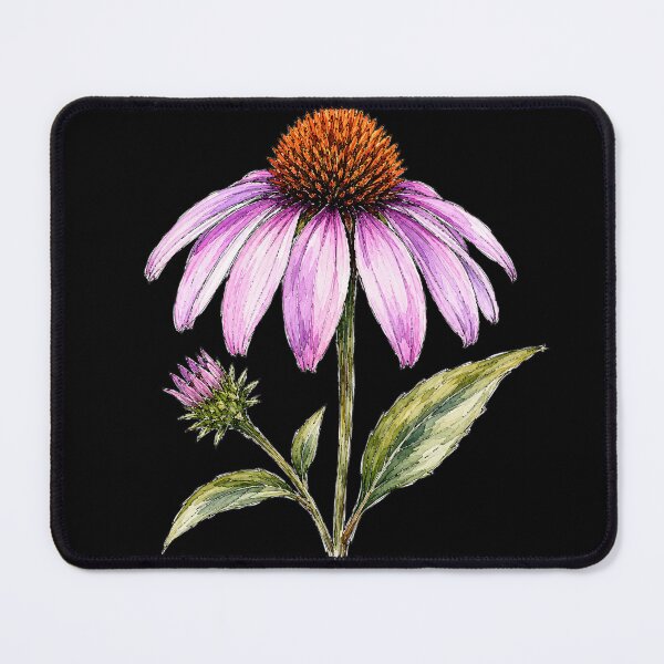 Item preview, Minimal Coneflower Botanical Watercolor designed and sold by ColorSplash123.