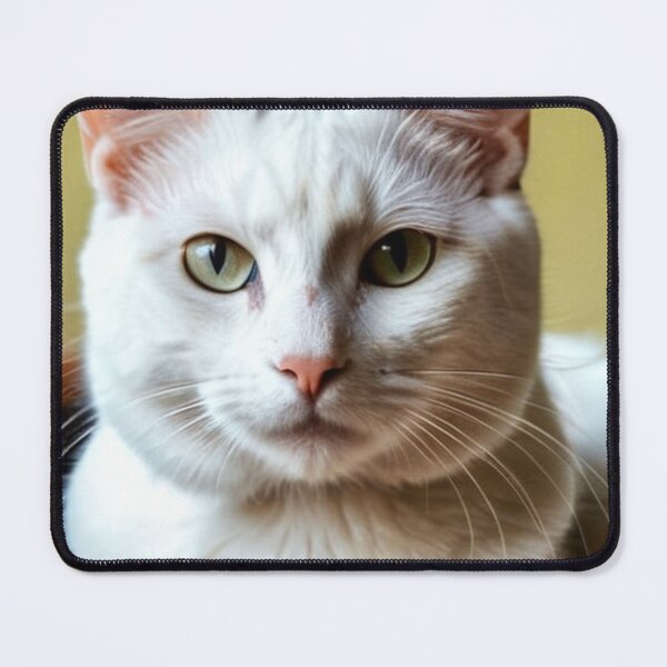 Artikelvorschau, Animals - White Cat with Green Eyes, Serene and Majestic Portrait entworfen und verkauft von World-Pets.