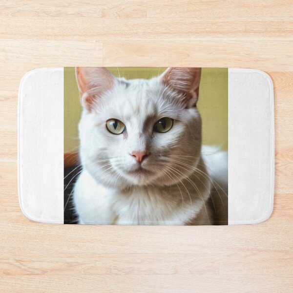 Artikelvorschau, Animals - White Cat with Green Eyes, Serene and Majestic Portrait entworfen und verkauft von World-Pets.