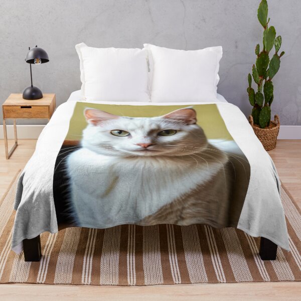 Item preview, Animals - White Cat with Green Eyes, Serene and Majestic Portrait designed and sold by World-Pets.