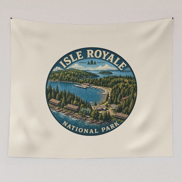 Item preview, Isle Royale National Park Retro Wilderness designed and sold by Gideon Emmerich.