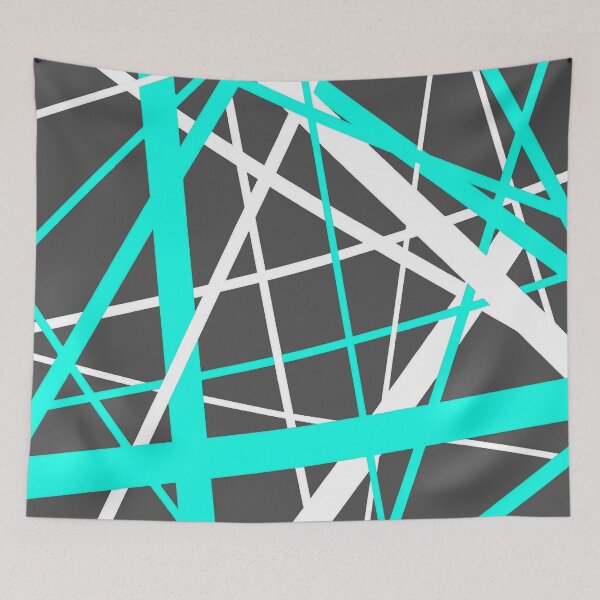 Item preview, Diagonal Dynamics Aqua-Blue and White (On Grey) designed and sold by taiche.