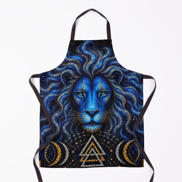 Item preview, Celestial Blue Lion Sacred Geometry | Mystical Cosmic Lion Art designed and sold by MandyMCDigi.