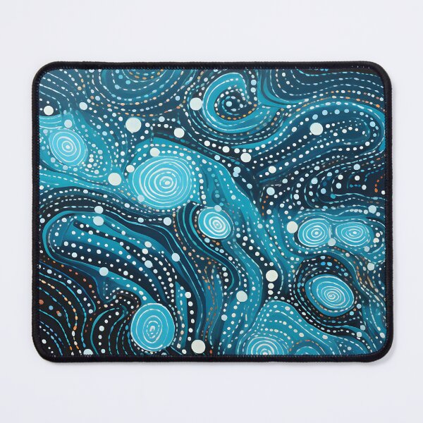 Item preview, Aboriginal Inspired Dot Art - With Aqua Abstract Ocean Wave designed and sold by GrinGalore.
