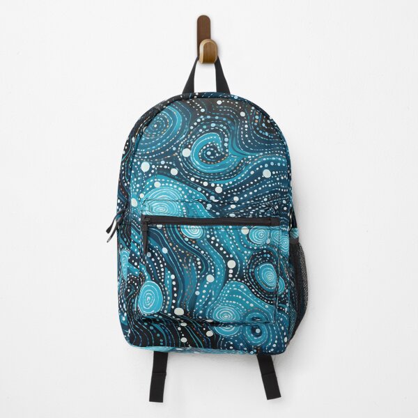 Item preview, Aboriginal Inspired Dot Art - With Aqua Abstract Ocean Wave designed and sold by GrinGalore.