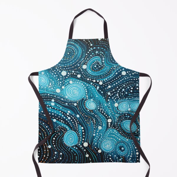 Item preview, Aboriginal Inspired Dot Art - With Aqua Abstract Ocean Wave designed and sold by GrinGalore.
