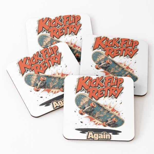 Item preview, Kickflip Retry Again Skater Saying designed and sold by pirminio.
