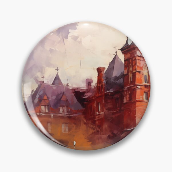 Item preview, Impressionist Painting of an Old Brick Building designed and sold by AniDragonfly.