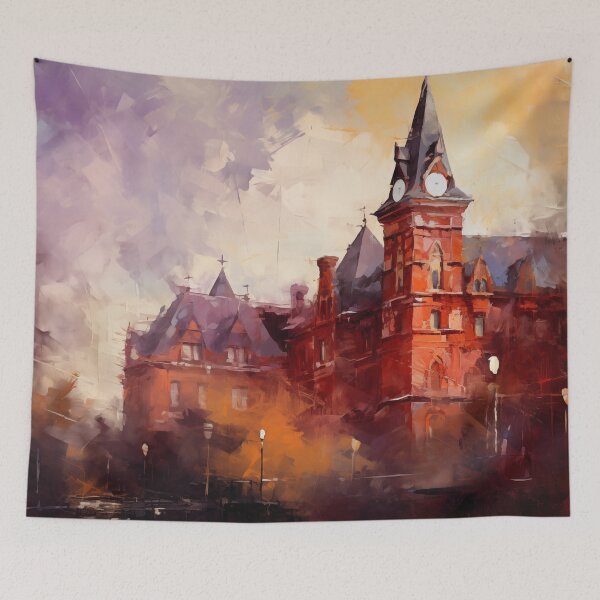 Item preview, Impressionist Painting of an Old Brick Building designed and sold by AniDragonfly.