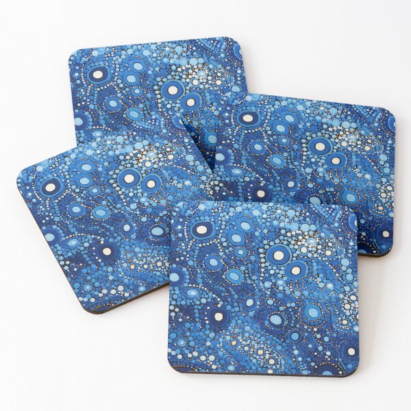 Item preview, Aboriginal Inspired Dot Art - With Aqua designed and sold by GrinGalore.