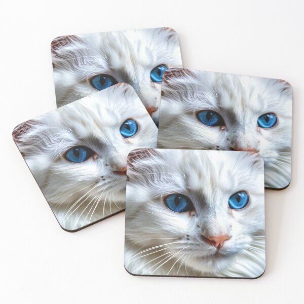 Item preview, Animals - White Persian Cat, Hypnotic Sapphire Gaze designed and sold by World-Pets.