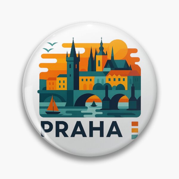 Artikelvorschau, Prag, Tschechische Republik – Reisesouvenir: Karlsbrücke und gotische Türme entworfen und verkauft von OzzFrequency.