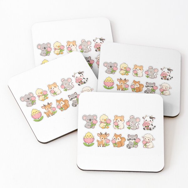 Item preview, Cute Kawaii Spring Animal Sticker Sheet designed and sold by ASTROVIA .
