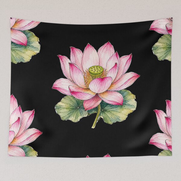 Item preview, Minimal Lotus Botanical Watercolor designed and sold by ColorSplash123.