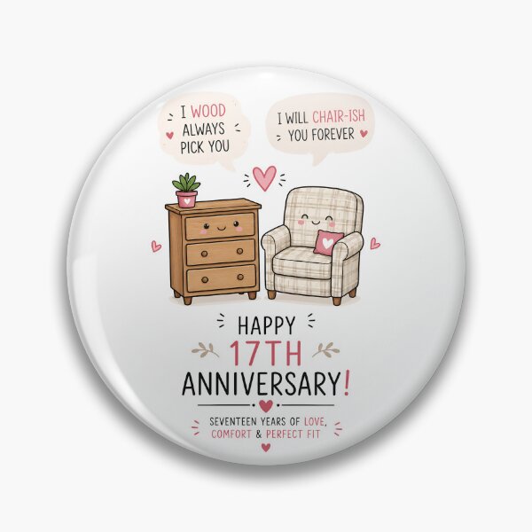 Item preview, Funny 17th Anniversary Card | Furniture Anniversary Card | Wood Always Pick You Wedding Anniversary designed and sold by Aesthetic-Avenue.