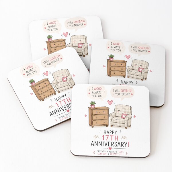 Item preview, Funny 17th Anniversary Card | Furniture Anniversary Card | Wood Always Pick You Wedding Anniversary designed and sold by Aesthetic-Avenue.