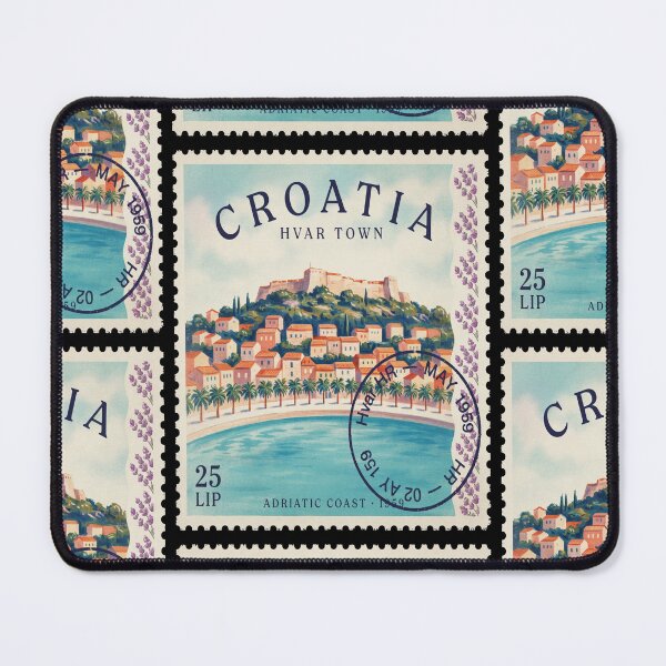 Item preview, Hvar Croatia Fortica Harbor Adriatic Stamp Sticker designed and sold by stickercuffs.