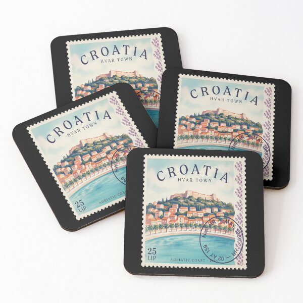 Item preview, Hvar Croatia Fortica Harbor Adriatic Stamp Sticker designed and sold by stickercuffs.