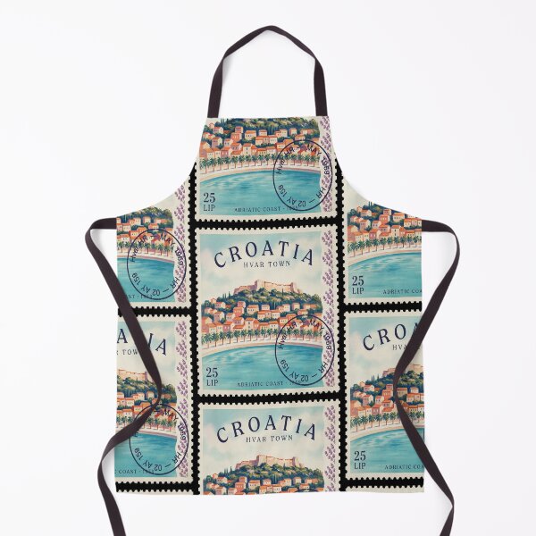 Item preview, Hvar Croatia Fortica Harbor Adriatic Stamp Sticker designed and sold by stickercuffs.