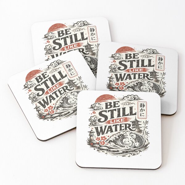 Item preview, Be Still Like Water – Japanese Zen Vintage Typography T-Shirt designed and sold by D.Shop.