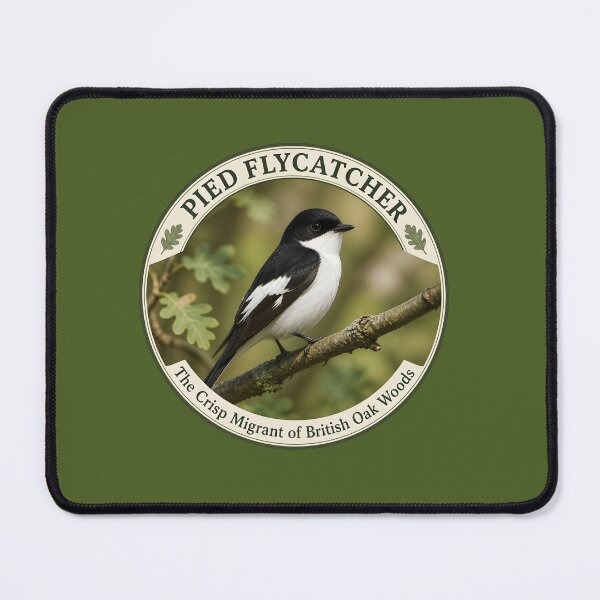 Item preview, PIED FLYCATCHER – The Crisp Migrant of British Oak Woods designed and sold by The Digital Compass.