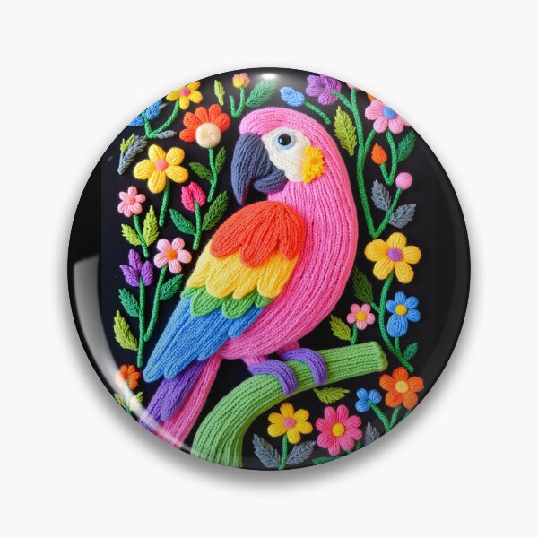 Item preview, Colorful hand knitted parrot designed and sold by Creative Line Prints.
