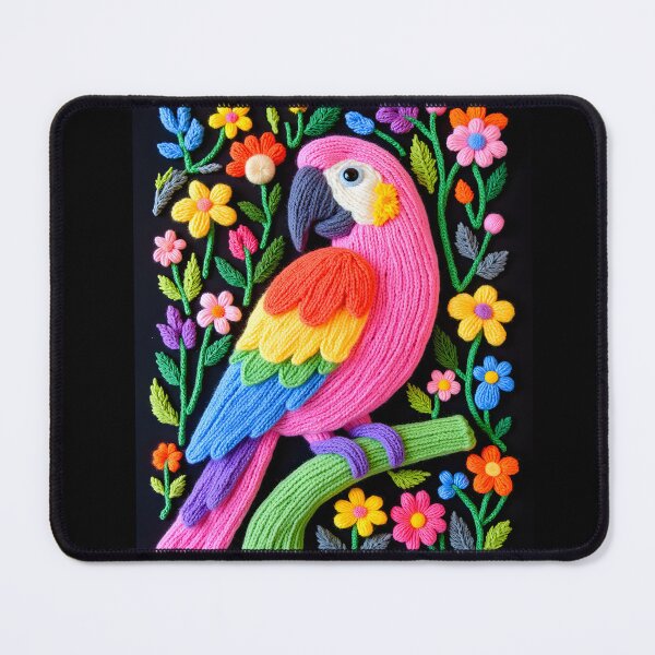Item preview, Colorful hand knitted parrot designed and sold by Creative Line Prints.