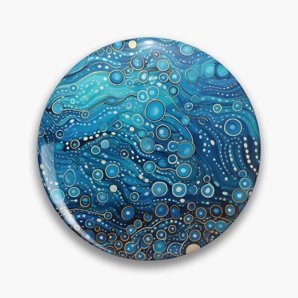 Item preview, Aboriginal Inspired Dot Art - Blue Ocean Abstract Coastal designed and sold by GrinGalore.