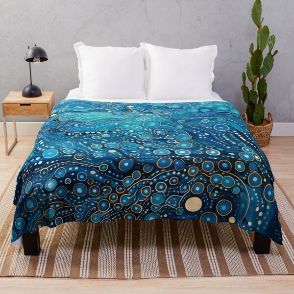 Item preview, Aboriginal Inspired Dot Art - Blue Ocean Abstract Coastal designed and sold by GrinGalore.