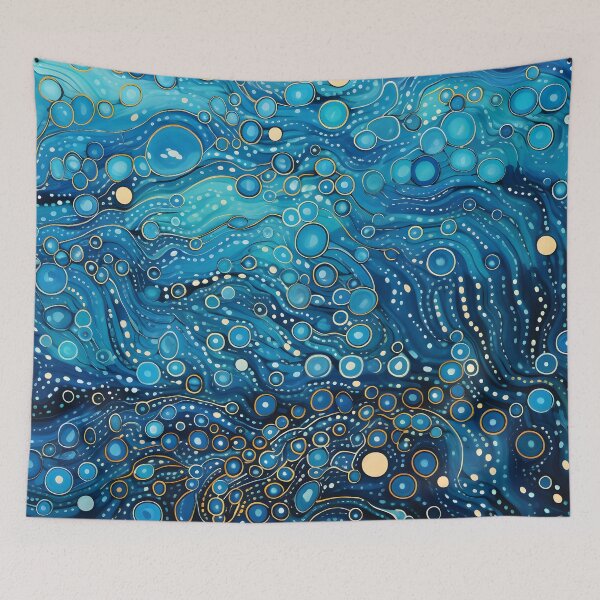 Item preview, Aboriginal Inspired Dot Art - Blue Ocean Abstract Coastal designed and sold by GrinGalore.