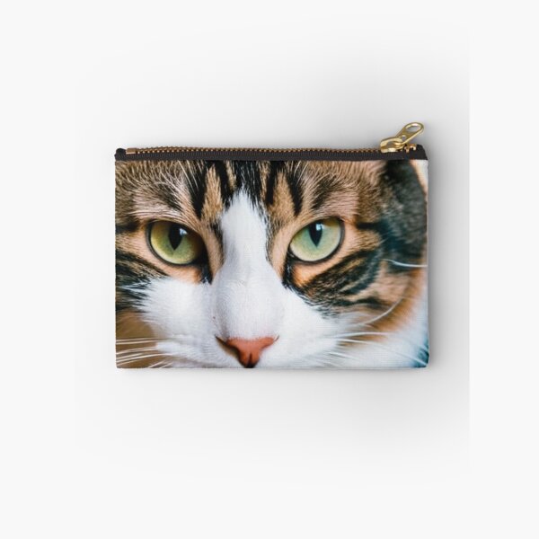 Item preview, Animals - White Tabby Cat, Feline Portrait with Luminous Yellow-Green Eyes designed and sold by World-Pets.